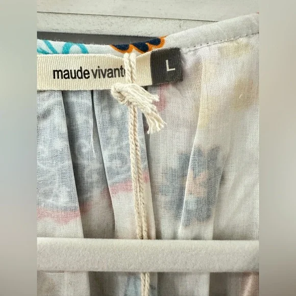 NWT SZ L Maude Vivante Colorful Floral Ana Dress summer garden - Picture 3 of 12